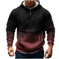 thumbnail image 3 of LpwkSSA Men's Casual Hoodies Fall Winter Long Sleeve Gradient Print Hoodie Trendy Zipper Workout Pullover Hooded Sweatshirt With Front Pockets Red S, 3 of 5