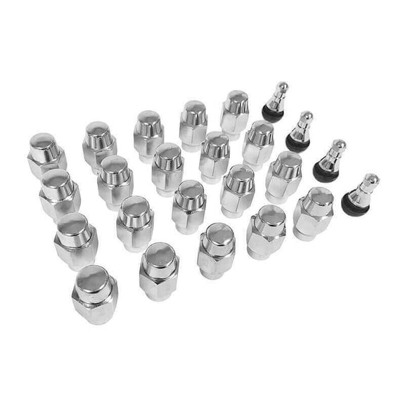 Legendary Wheels Installation Kit - Set of (20) 1/2"-20 Lug Nuts - 13/16" Hex Head & (4) Valve Stems