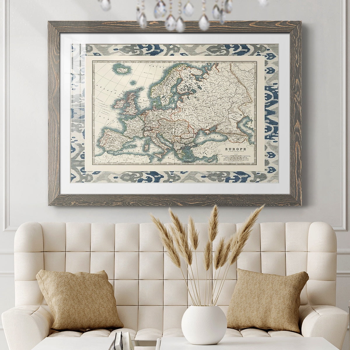 Bordered Map of Europe-Premium Framed Print - Ready to Hang
