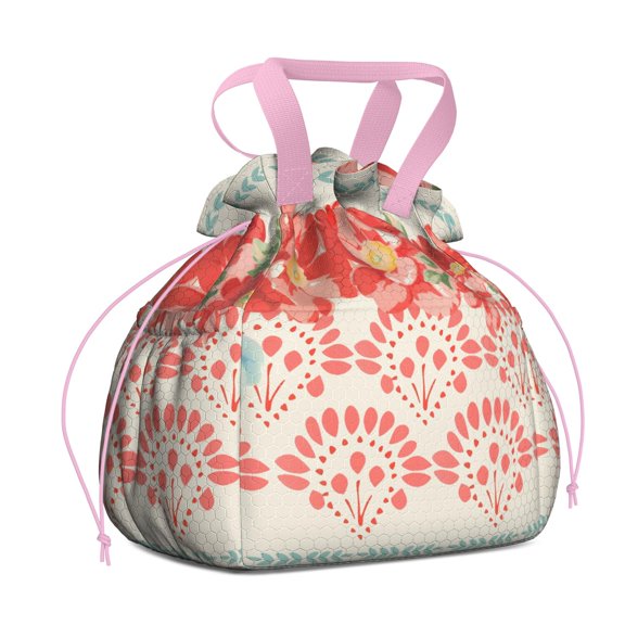 Lunch Bag for Women Insulated Womens Drawstring Lunch Bag for Work, Stain-Resistant Large Lunch Box for Women with 2 Containers, 10 Reusable Office