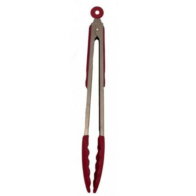 Starfrit Silicone Tongs 12 In (30 cm), Heat Resistant Up To 482°F, Non-Slip Stainless Steel Handles, Locking System, Safe For Non-Stick Cookware, Ideal For BBQ And Kitchen, Dishwasher Safe