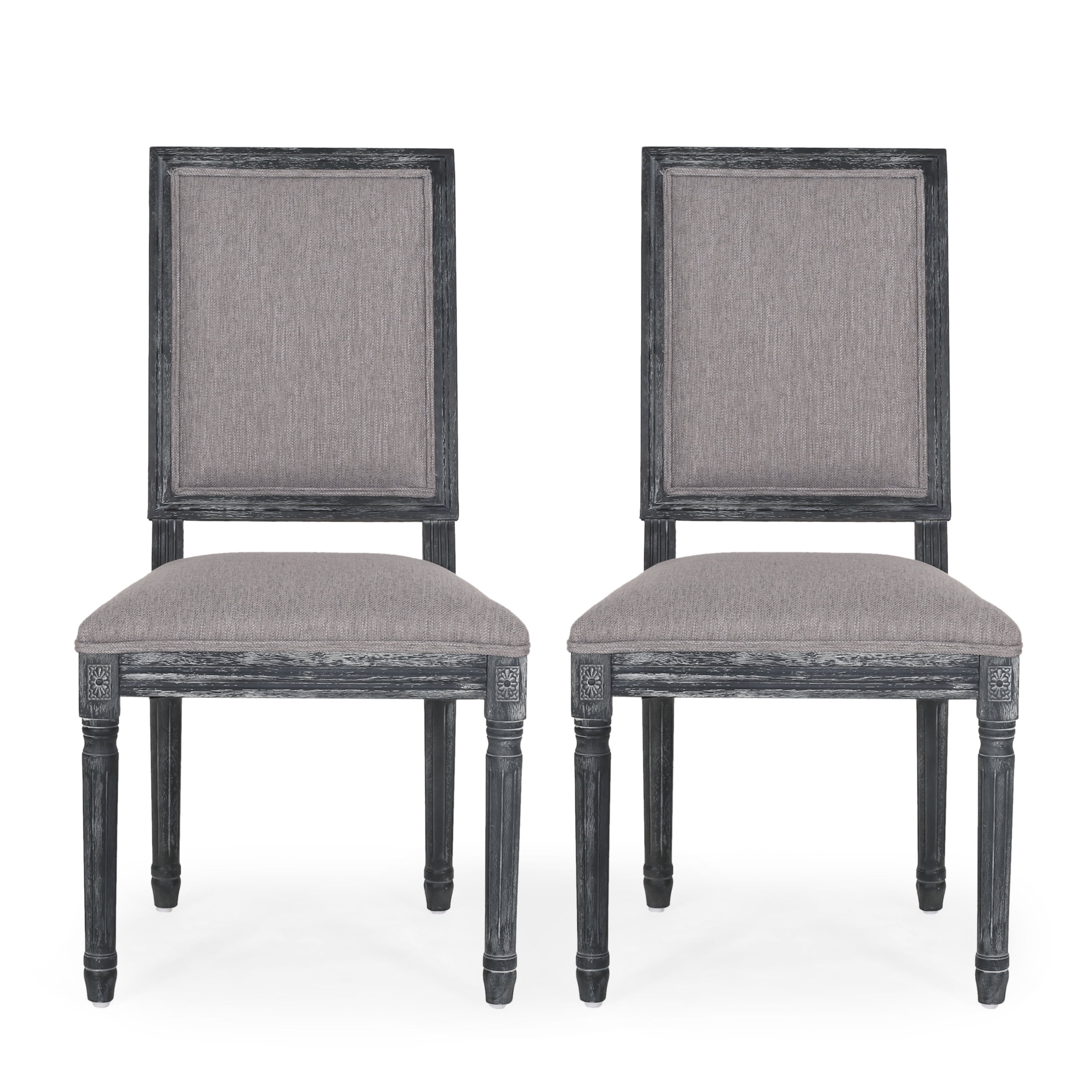 GDF Studio Beckstrom French Country Fabric Upholstered Dining Chairs