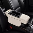 thumbnail image 1 of PU Leather Auto Center Console Armrest Pillow for Long-Distance Driving with Additional Cup Holder and Storage Functions, 1 of 8