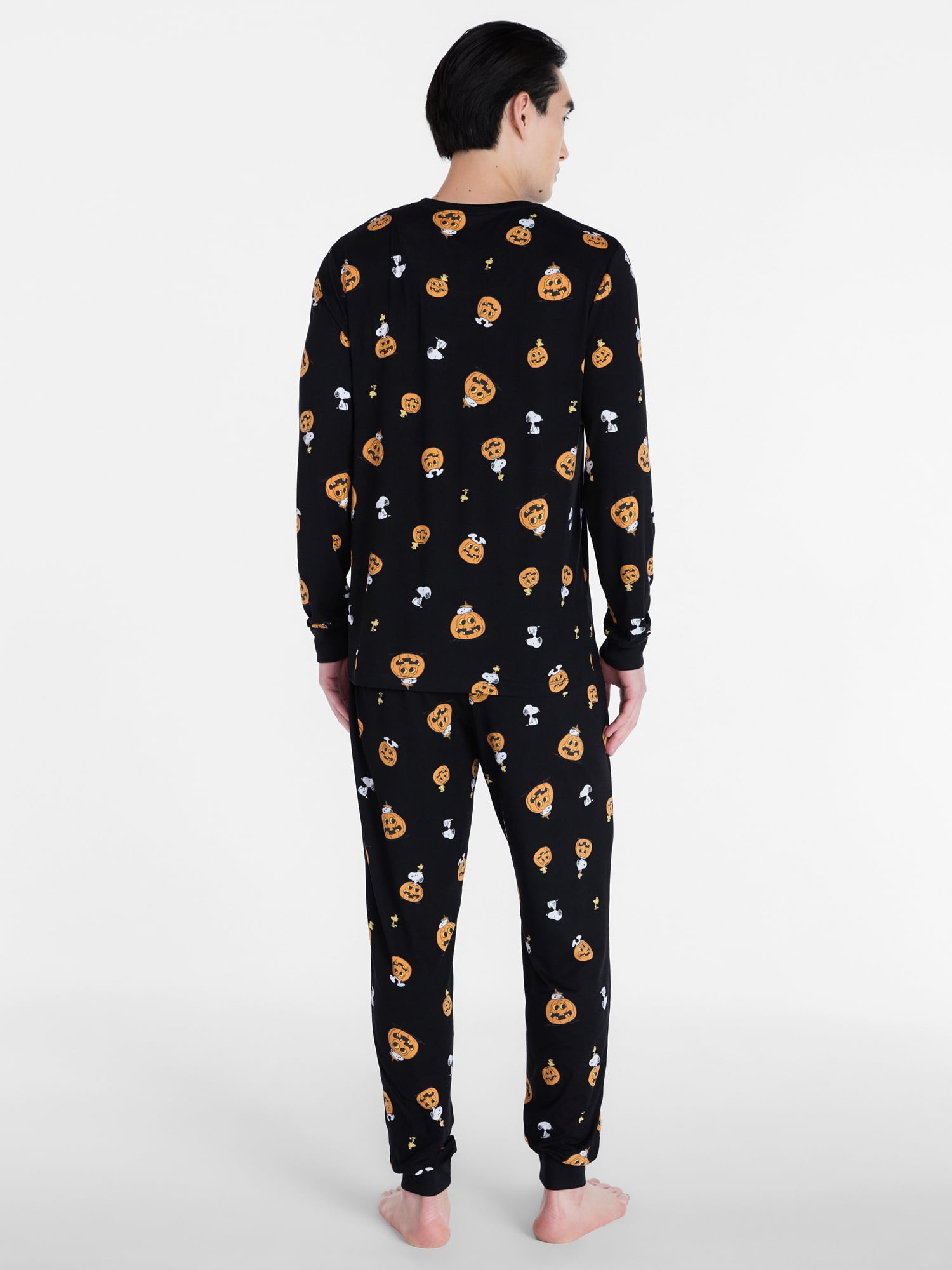 Peanuts Men's Snoopy Matching Family Sleepwear Long Sleeve Top and Pants Pajama Set, 2 Piece, Sizes S-3XL