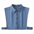 thumbnail image 2 of Women's Denim False Collar, Detachable Layering Dickey for Sweaters and Blouses, Button Down Decorative Collar to Refresh Tops and Dresses-Blue, 2 of 9