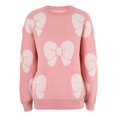 thumbnail image 4 of Xmyrz Sweater Tops For Women Bow Knot Print Long Sleeve Likable Pullover Sweater Refreshing Casual Cute Sweaters Knit Sweater, 4 of 9