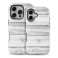 thumbnail image 2 of DesignSkinz Scratch-Resistant Hard Slim Case Compatible with iPhone 15 Plus (Compatible with MagSafe) - White & Gray Wood Planks, 2 of 9