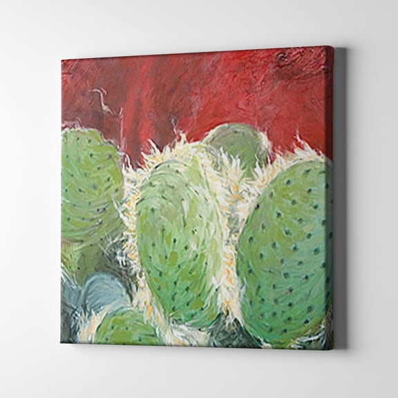 Unlimited Art Project - Cactus Boho Pear Canvas Wall Art Print Nature Wall Décor
