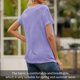 thumbnail image 5 of Camiseta con cuello en V Blusa de verano Color sólido Manga corta Mujer suelta Top, L, Azul Vogacara AP001219-15, 5 of 7