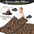 thumbnail image 3 of Black and Brown Leopard Print Teens Toddler Nap Mat with Pillow, Sleeping Mat Bag for Preschool Daycare 59"x22", 3 of 6