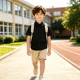 thumbnail image 5 of Kids' Short Sleeve Casual Polo Top Summer Collared Top Playground Clothing Chest Pocket, 5 of 6
