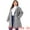Grey, variant on Women's Plus Size Elegant Notched Lapel Trench Coat 1X Grey