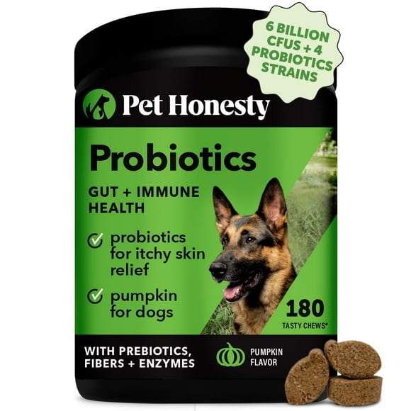 Pet Honesty Probiotics for Dogs - Digestive Enzymes Promotes Gut Health, Dog Probiotics for Diarrhea & Bowel Support, Immunity Health & Itch Relief,