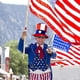 thumbnail image 3 of Velour Plush Dress Up American Flag Hat, Halloween Uncle Sam Costume Hats July 4th Memorial Day Patriotic Party Hats, 3 of 5
