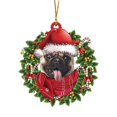 thumbnail image 1 of TIELUTT Sleeping Dog Christmas Hat Car Accessories Christmas Tree Charms Lighted Bows outside Car Partition Acrylic String Beads for Decorations Car Decorating Christmas Wire Glass Vase, 1 of 3