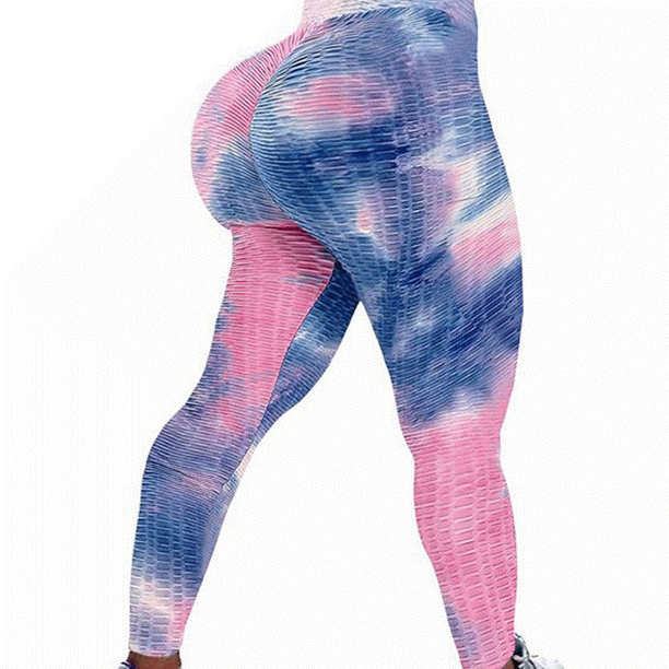 HQZY Women's High Waist Textured Tie Dye Yoga Pants Tummy Control Slimming  Booty Leggings Workout Running Butt Lift Tights - Walmart.com