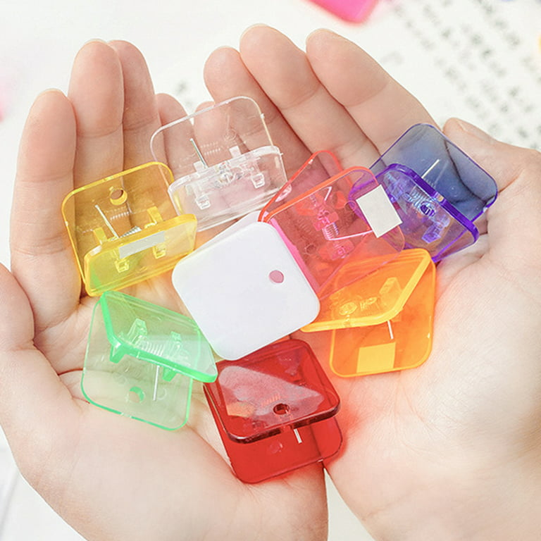 FUNOMOCYA 50pcs Label Folder Plastic Spring Clips Small Sticky Wall Clips  Mini Clips for Photos Photo Clips Id Cards Clip Clear Plastic Folders Files