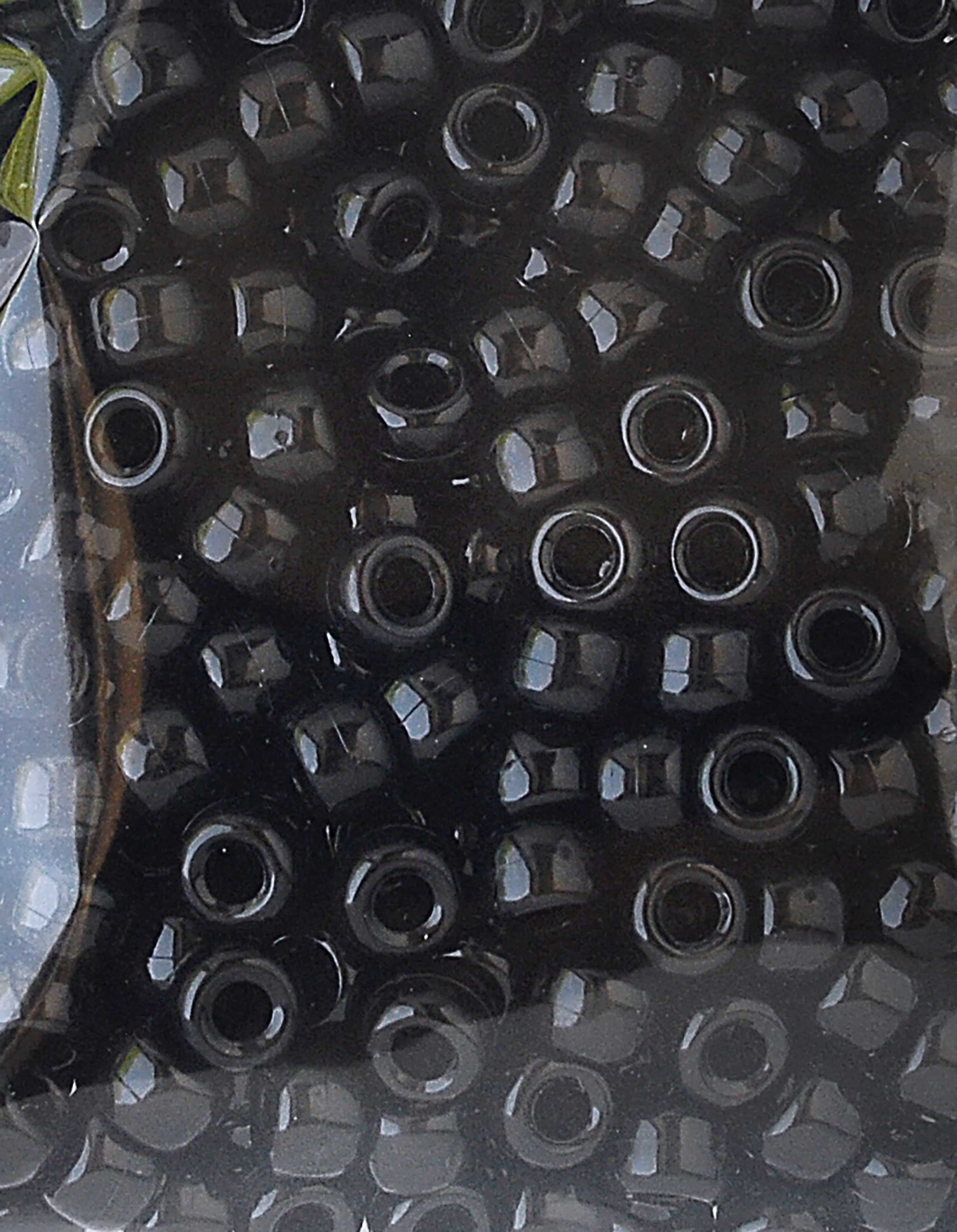 Hello Hobby Pony Bead Mix, Black, 500 Pieces, Plastic Craft Beads for Jewelry Making and DIY Projects