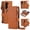 Brown, variant on Sanwo for Samsung Galaxy Z Fold 5 Crossbody Wallet Case with Detachable Magnetic Phone Cover,RFID Blocking Faux Leather Flip Folio Cover with Zipper Pocket and Strap,Apricot