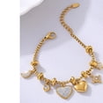 thumbnail image 5 of Fashionable Women's in 18k Gold Plated Sturdy Stainless Steel with Love Heart Charm and Stylish Zircon, 5 of 9