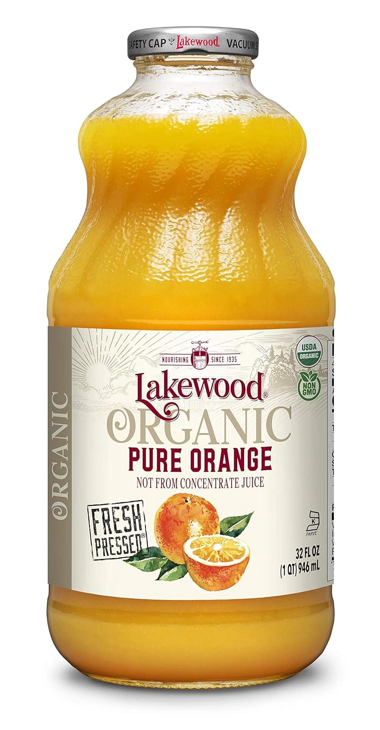 Lakewood Organic Pure Orange, 32 Ounce (Pack of 6)