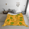 thumbnail image 2 of YFYANG Lightweight Warm Flannel Blanket, Yellow Cartoon Pineapple Doodle Throw Blanket for Bed, Sofa, Travel, Camping, 40"x30", 2 of 7
