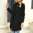 thumbnail image 3 of LoyisViDion Coat Women'S Solid Color Lapel Woolen Cloth Leisure Time Long Coat Black 8(S), 3 of 7