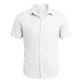 thumbnail image 3 of DGMIOCS Chemisier pour Homme Coupe Ajustée Résistant aux Plis Chemise Classique Blanc G, 3 of 4