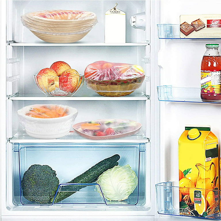 100Pcs/bag Disposable Food Cover Kitchen Refrigerator Fruit Food Protection  Dustproof Bowls Cups Caps Bag,Plastic Elastic Bowl Covers Reusable, Plasti