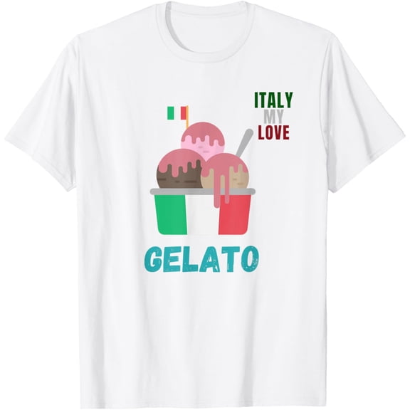 Exquisite and comfortable-Gelato Ice Cream Green White Red Italy Flag Men Women T-Shirt