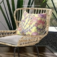 thumbnail image 3 of Amrita Sen Designs  18 x 18 in. Pond Peacock Broadcloth Indoor & Outdoor Zippered Pillow - Yellow, Peach & Muted Pink, 3 of 5
