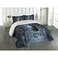 thumbnail image 2 of Ambesonne Gothic Quilted Coverlet 3 Pcs, Full Moon Dark Cave, King Size, Blue Grey, 2 of 4