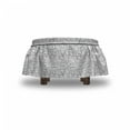 thumbnail image 4 of Cat Ottoman Cover, Lazy Furry Feline Pets, 2 Piece Slipcover Set with Ruffle Skirt for Square Round Cube Footstool Decorative Home Accent, Standard Size, Black White, by Ambesonne, 4 of 5