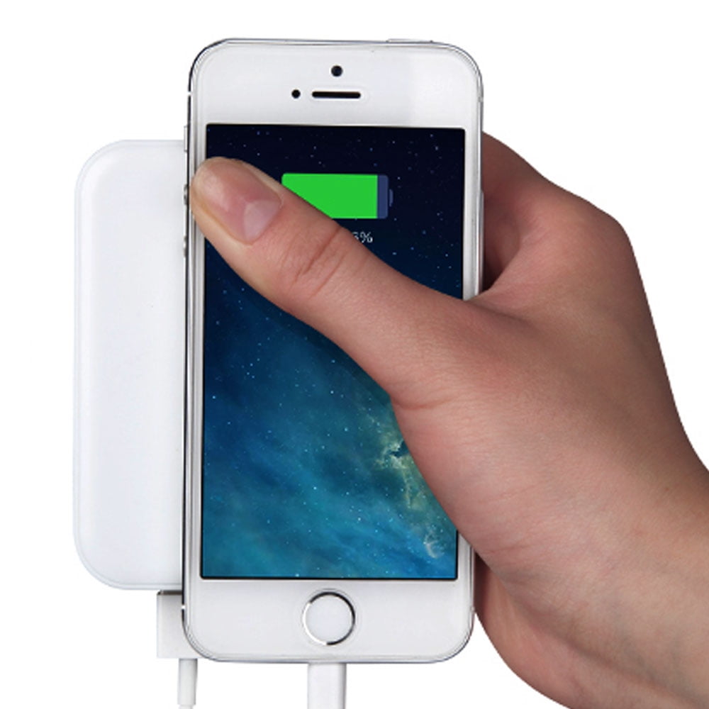 Universal Mini External Battery Backup White Power Bank Charger 10000mAh, Compatible with Android, iPhone, iPad, Samsung, Phone, Tablet / Micro USB AC