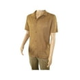 thumbnail image 5 of Mens Stacy Adams Italian Style Knit Woven Shirt Short Sleeves 3128 Cafe Brown, 5 of 7
