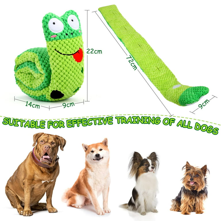 Duuclume Dog Frog Snuffle Toy Durable Squeaky Toy│Tug of War Interactive Toy  for Relive Boredom and Stress│Hide-and-Seek Puzzle Training Slow Feeder  Clean & Grind Teeth Toy for Medium & Small Dogs 