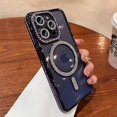 thumbnail image 3 of Luxury Diamond Transparent Magnetic Case For iPhone 15 14 13 12 11 Pro Max Plus For Magsafe Cases Shockproof Cover Accessories, 3 of 7