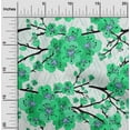 thumbnail image 2 of oneOone Cotton Jersey Sea Green Fabric Asian Chinese Floral Craft Projects Decor Fabric Printed By The Yard 58 Inch Wide, 2 of 4