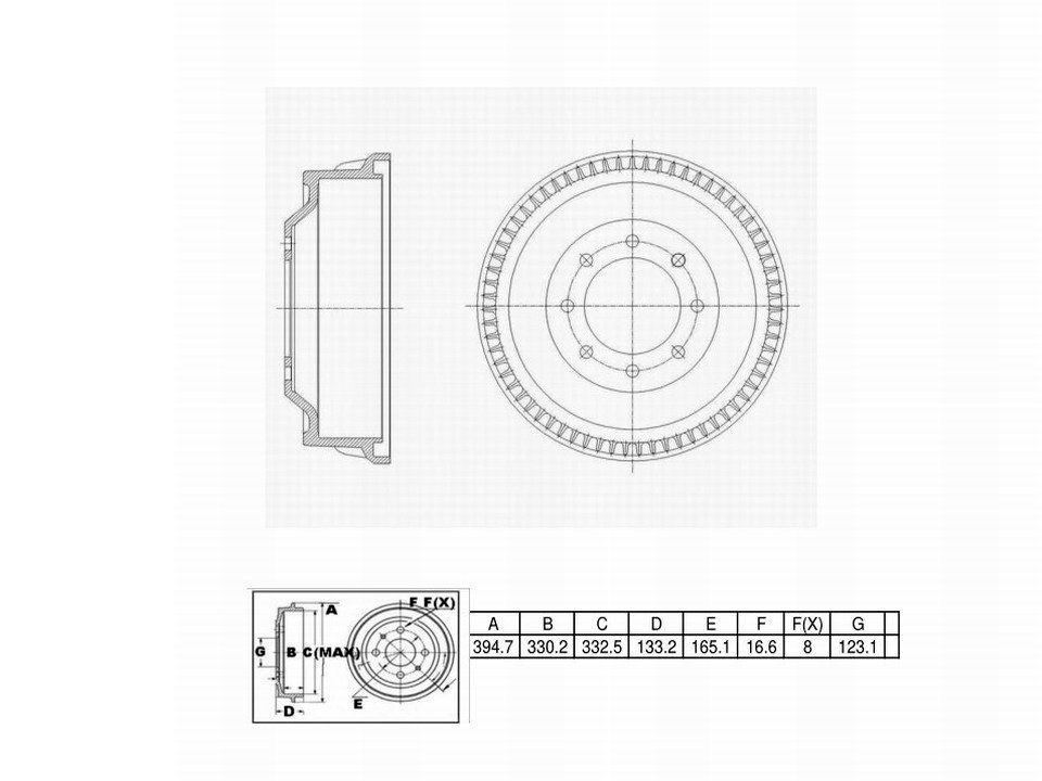 Winstop Brake Drum, Rear WS236009, Dodge Ram 2500 1999-1994