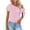 #062-Pink, variant on Womens Solid Color Asymmetrical One-Shoulder Top with Tie Detail and Smocked Hem Waist for Summer Daily Wear Gift