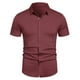 thumbnail image 2 of pstuiky camisetas para hombre, Camisa informal de negocios de color liso con solapa y botones de manga corta para hombre camisas casuales para hombre xl, 2 of 6