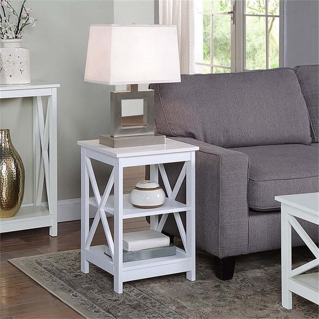 Convenience Concepts Oxford Table d'Appoint Carrée, Fini Bois Blanc