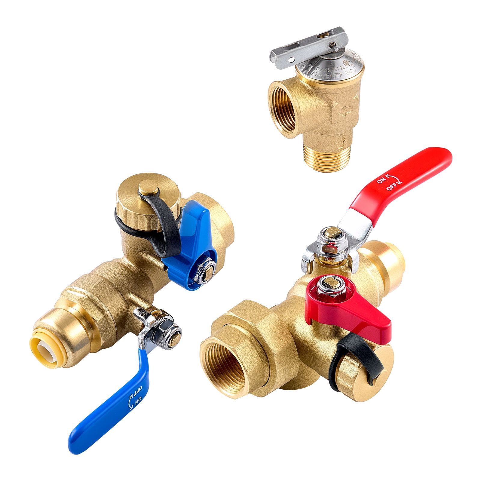 Tankless Water Heater Installation Kit Isolation Service Valve 3/4" Lead-Free Brass SUS304 for Gas Tankless Water Heaters