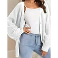 thumbnail image 5 of Cardigan Sweaters for Women Button-Down Long Sleeve Oversized Knit Outerwear White XL, 5 of 6