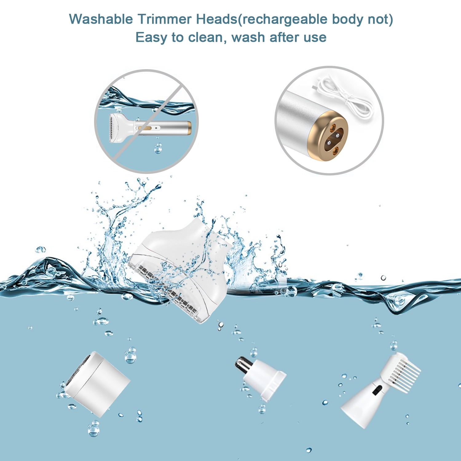 4-in-1 Hair Removal Women Electric Shaver Ladies Razor Hair Remover  Epilator USB Rechargeable for Face Body Legs Hair Trimmer Grooming Kit -  Walmart.com