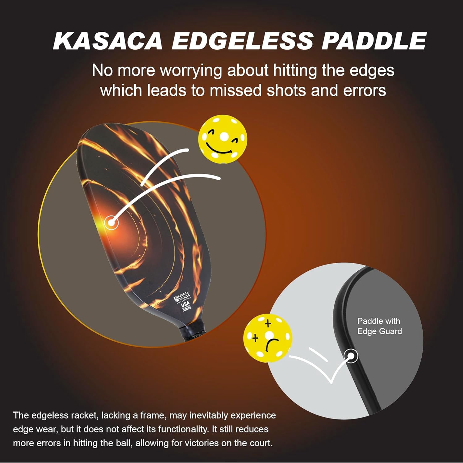 Kasaca Cosmic Ray Edgeless Graphite T700 Multilayer Carbon Fiber Pickleball Paddles, Longer Handle Comfort Grip, Large Sweet Spots, USAPA Approved, for Intermediate & Advanced Players