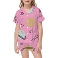 thumbnail image 2 of JIAYUE Girls Sleepwear Set For Kids Summer Soft Stain Lightweight Funny Print Short Sleeve Tees With Shorts Pajamas Two Piece Outfits Relaxed Fit Comfortable Bedtime Nightwear,12-13 Years, 2 of 4