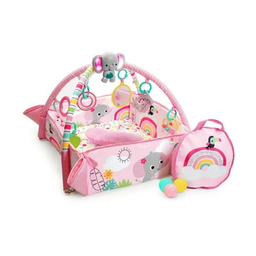 Bright Starts Playful Pinwheels Portable Baby Bouncer with Vibrating Infant Seat, 0-6 Months (Unisex)