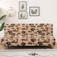 thumbnail image 3 of Xixirimido Futon Slipcover for Armless Couch Stretchy Sofa Bed Cover Soft Elastic Couch Cover Machine Washable Furniture Protector, Dachshund Chocolate Pink, 3 of 8