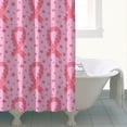 thumbnail image 4 of Pink Breast Cancer Ribbon Floral Pattern Shower Curtain 72"x84" ,Bathroom Decorative Shower Curtains Set with 12 Hooks,Modern Waterproof Washable Shower Curtain, 4 of 6